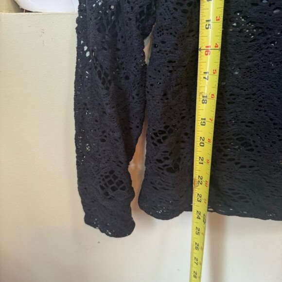 IRO Crochet Lace Cotton Blend Sweater Crew Neck Knit Long Sleeves Sheer Black 40 - Picture 16 of 16